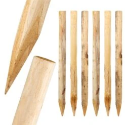 200x VOSS.farming Robinienpfähle Naturbelassen, Entrindet, Holzpfahl, 120cm, Ø 4-6cm