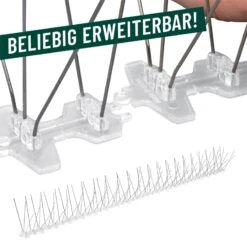 VOSS.garden Vogelabwehr-Set "Bird Spikes", Taubenabwehr, Vogelspitzen 5m -Optimal Ranchzaun Geschäft 21100 vogelabwehr kleintierabwehr mit spikes 50cm 1