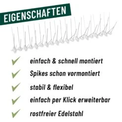 VOSS.garden Vogelabwehr-Set "Bird Spikes", Taubenabwehr, Vogelspitzen 5m -Optimal Ranchzaun Geschäft 21100 vogelspikes tierabwehr einfache anwendung 1