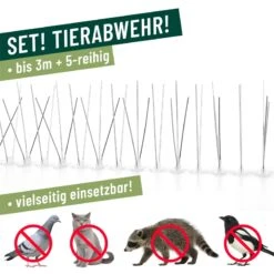 VOSS.garden Vogelabwehr "Bird Spikes", Taubenabwehr, Vogelspitzen 3m -Optimal Ranchzaun Geschäft 21100.3 taubenabwehr tierabwehr spikes set 3m vielseitig einsetzbar