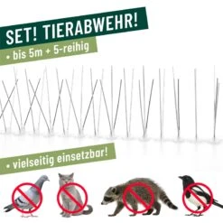 VOSS.garden Vogelabwehr-Set "Bird Spikes", Taubenabwehr, Vogelspitzen 5m -Optimal Ranchzaun Geschäft 21100.5 taubenabwehr tierabwehr spikes set 5m vielseitig einsetzbar