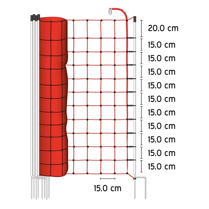 25m Elektrozaun-Netz, Euro, 170cm, 2 Spitzen 4 25m Elektrozaun-Netz, Euro, 170cm, 2 Spitzen – Bild 2