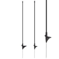 10x VOSS.farming Fiberglaspfahl, Schwarz, 83cm, Spezial Kopfisolator
