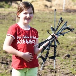 10x VOSS.farming Fiberglaspfähle, Schwarz, 110cm, 4x Isolator + Spezialtritt -Optimal Ranchzaun Geschäft 27518.10 VOSS.farming Fiberglaspfaehle schwarz extra leicht