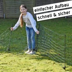 VOSS.pet PetNET+ 10 M Hundezaun, Welpenzaun, Kaninchenzaun, 65 Cm, 9 Premium-Pfähle, 1 Spitze, Grün -Optimal Ranchzaun Geschäft 27702 voss pet kleintiernetz kaninchennetz einfach aufgebaut