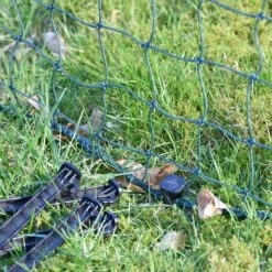 VOSS.farming 50m Hühnernetz Mit Durchgang, 125cm, 21 Pfähle, 2 Spitzen, Grün, Ohne Strom -Optimal Ranchzaun Geschäft 27770 27772 VOSS.farming Huehnernetz Gefluegelnetz Heringe 125cm ohne Strom