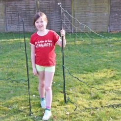 VOSS.farming 25m Hühnernetz Mit Durchgang, 125cm, 11 Pfähle, 2 Spitzen, Grün, Ohne Strom -Optimal Ranchzaun Geschäft 27770 27772 VOSS.farming Huehnernetz Gefluegelnetz Tuer 125cm ohne Strom 1