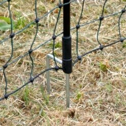 VOSS.farming 25m Hühnernetz Mit Durchgang, 125cm, 11 Pfähle, 2 Spitzen, Grün, Ohne Strom -Optimal Ranchzaun Geschäft 27770 27772 voss farming huehnernetz gefluegelnetz aufstellpfahl 125cm ohne strom 1