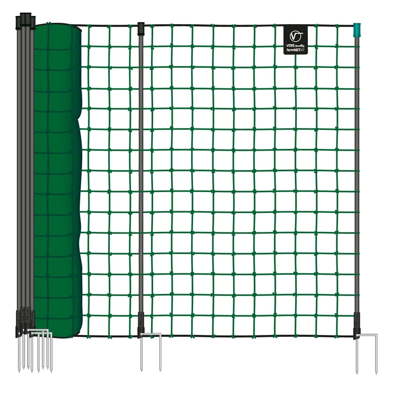 VOSS.farming FarmNET 50m Hütenetz, 135cm, 16 Pfähle, 2 Spitzen, Grün, Ohne Strom 3 VOSS.farming FarmNET 50m Hütenetz, 135cm, 16 Pfähle, 2 Spitzen, Grün, Ohne Strom