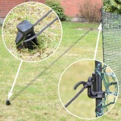 VOSS.farming Classic 20m Begrenzungszaun, Campingzaun, Schutznetz, 80cm, 12 Pfähle, Ohne Strom -Optimal Ranchzaun Geschäft 27810 VOSS.farming farmNET Abspannen der Eckpfaehle Zaunanfaenge