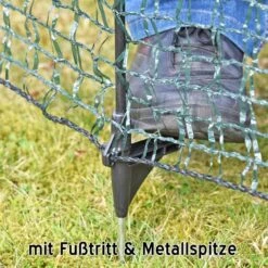 VOSS.farming Classic 20m Begrenzungszaun, Campingzaun, Schutznetz, 80cm, 12 Pfähle, Ohne Strom -Optimal Ranchzaun Geschäft 27810 VOSS.farming farmNET Universal Begrenzungszaun mit Metallspitze und Halterung