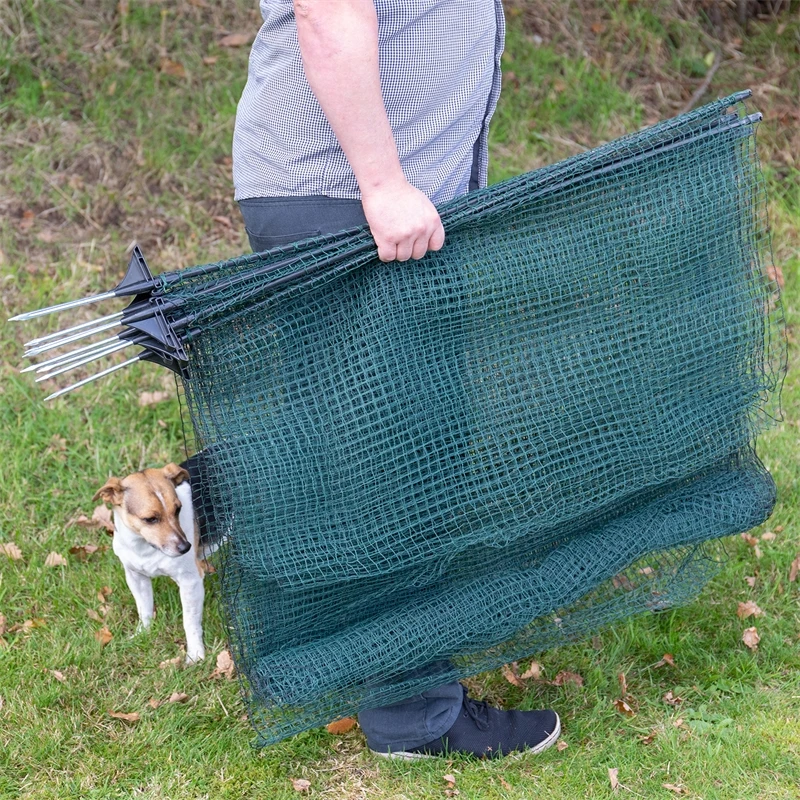 VOSS.farming Classic 25m, Begrenzungszaun, Schutznetz, 90cm, 15 Pfähle, 1 Spitze, Grün, Ohne Strom 5 VOSS.farming Classic 25m, Begrenzungszaun, Schutznetz, 90cm, 15 Pfähle, 1 Spitze, Grün, Ohne Strom – Bild 3
