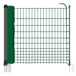 25m VOSS.farming BASIC Hühnerzaun, Geflügelnetz, Hundezaun, 112cm, 7 Pfähle, 2 Spitzen, Ohne Strom