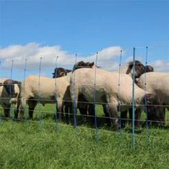 AKO TitanNet Premium Plus 50m Schafnetz 90cm, 14 Verst. Pfähle, 2 Spitz, Starre Streben, Blau-weiß -Optimal Ranchzaun Geschäft 29120 09 ebenfalls sehr gut geeignet fuer schweine hunde rehe hirsche und mehr