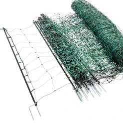 VOSS.farming Classic 50m Schafzaun, Schafnetz, Ziegenzaun, 108cm, 14 Pfähle, 2 Spitzen, Grün -Optimal Ranchzaun Geschäft 29351 VOSS.farming farmNET Schafzaun Schafnetz Ziegenzaun Huetenetz 1