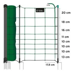 VOSS.farming FarmNET+ 50m Schafnetz, Ziegennetz, Elektronetz, 108cm, 20 Pfähle, 2 Spitzen, Grün 9 VOSS.farming FarmNET+ 50m Schafnetz, Ziegennetz, Elektronetz, 108cm, 20 Pfähle, 2 Spitzen, Grün -Optimal Ranchzaun Geschäft 29366 voss farming farm net elektrozaunnetz haustiernetz doppelspitze 108cm 50m gruen