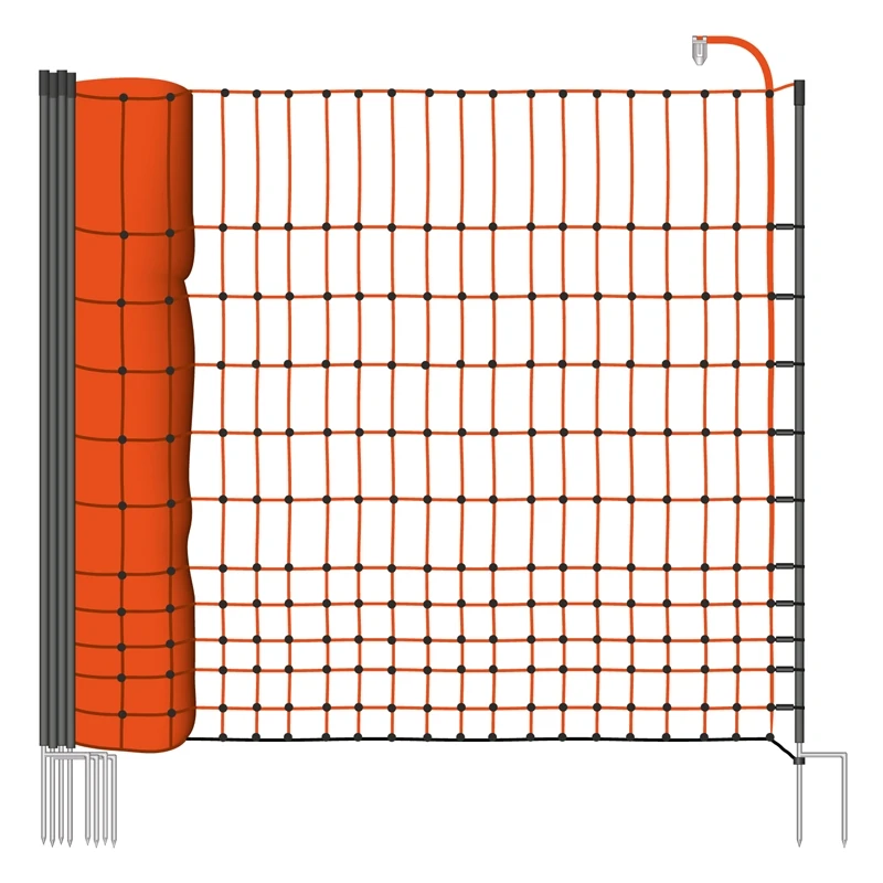 VOSS.farming Classic 50m Hühnerzaun, Geflügelzaun, Geflügelnetz, 112cm, 16 Pfähle, 2 Spitzen 3 VOSS.farming Classic 50m Hühnerzaun, Geflügelzaun, Geflügelnetz, 112cm, 16 Pfähle, 2 Spitzen