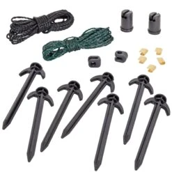 VOSS.farming Classic+ 50m Premium Hühnerzaun, Geflügelzaun/-netz, 112cm, 20 Pfähle, 2 Spitzen -Optimal Ranchzaun Geschäft 29465 VOSS.farming farmNET Reparaturset und Zubehoer fuer Weidezaunnetze