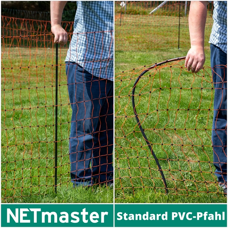 VOSS.farming FarmNET+ 50m Hühnernetz, Geflügelnetz, 112cm, 20 Pfähle, 2 Spitzen, Orange 10 VOSS.farming FarmNET+ 50m Hühnernetz, Geflügelnetz, 112cm, 20 Pfähle, 2 Spitzen, Orange – Bild 8