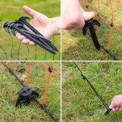 VOSS.farming FarmNET 25m Hühnernetz, Geflügelnetz, 112cm, 9 Pfähle, 2 Spitzen, Orange -Optimal Ranchzaun Geschäft 29476 voss farming farmnet huehnernetz premium zubehoer 14 neu