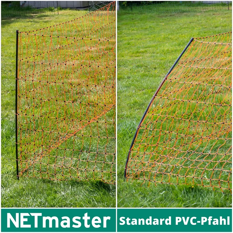 VOSS.farming FarmNET+ 50m Hühnernetz, Geflügelnetz, 112cm, 20 Pfähle, 2 Spitzen, Orange 9 VOSS.farming FarmNET+ 50m Hühnernetz, Geflügelnetz, 112cm, 20 Pfähle, 2 Spitzen, Orange – Bild 7