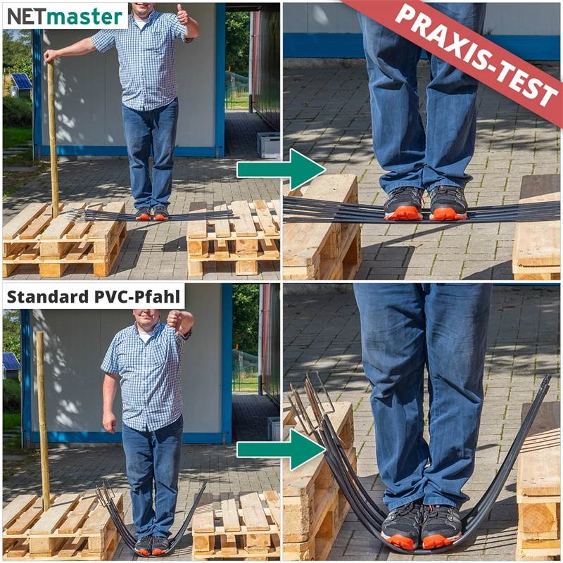 VOSS.farming FarmNET 25m Hütenetz, 135cm, 9 Pfähle, 2 Spitzen, Grün, Ohne Strom 18 VOSS.farming FarmNET 25m Hütenetz, 135cm, 9 Pfähle, 2 Spitzen, Grün, Ohne Strom – Bild 16