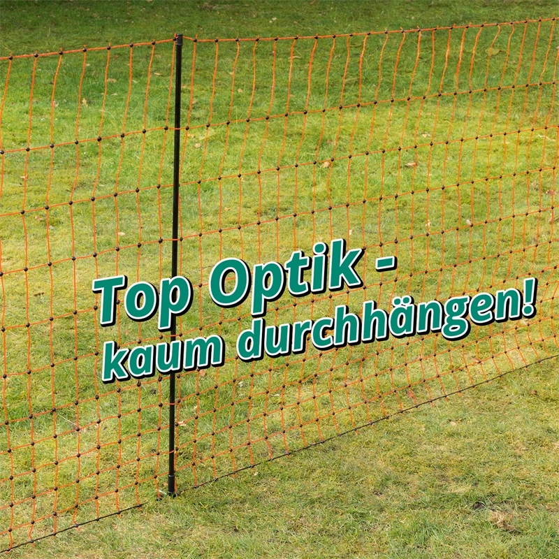VOSS.farming FarmNET+ 50m Hühnernetz, Geflügelnetz, 112cm, 20 Pfähle, 2 Spitzen, Orange 22 VOSS.farming FarmNET+ 50m Hühnernetz, Geflügelnetz, 112cm, 20 Pfähle, 2 Spitzen, Orange – Bild 20