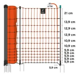 VOSS.farming FarmNET+ 50m Hühnernetz, Geflügelnetz, 112cm, 20 Pfähle, 2 Spitzen, Orange 24 VOSS.farming FarmNET+ 50m Hühnernetz, Geflügelnetz, 112cm, 20 Pfähle, 2 Spitzen, Orange -Optimal Ranchzaun Geschäft 29476 voss.farming farmnet premium gefluegelnetz elektrozaunnetz 50m 112cm orange