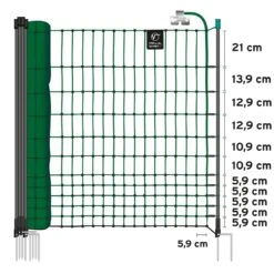 VOSS.farming FarmNET 15m Hühnerzaun, Geflügelnetz, 112cm, 6 Pfähle, 2 Spitzen, Grün 24 VOSS.farming FarmNET 15m Hühnerzaun, Geflügelnetz, 112cm, 6 Pfähle, 2 Spitzen, Grün -Optimal Ranchzaun Geschäft 29490 voss.farming farmnet gefluegel netz huehnernetz elektrifizierbar 15m 112cm gruen