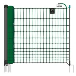 VOSS.farming FarmNET 15m Hühnerzaun, Geflügelnetz, 112cm, 6 Pfähle, 2 Spitzen, Grün