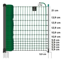VOSS.farming FarmNET 50m Hühnerzaun, Geflügelnetz, 112cm, 16 Pfähle, 2 Spitzen, Grün 24 VOSS.farming FarmNET 50m Hühnerzaun, Geflügelnetz, 112cm, 16 Pfähle, 2 Spitzen, Grün -Optimal Ranchzaun Geschäft 29494 voss.farming farmnet gefluegelnetz huehnerzaun elektrifizierbar 50m 112cm gruen 1