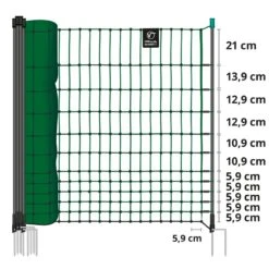 VOSS.farming FarmNET 50m Hühnerzaun, Geflügelnetz, 112cm, 16 Pfähle, 2 Spitzen, Grün, Ohne Strom 24 VOSS.farming FarmNET 50m Hühnerzaun, Geflügelnetz, 112cm, 16 Pfähle, 2 Spitzen, Grün, Ohne Strom -Optimal Ranchzaun Geschäft 29664 2 voss farming farmnet 50m huehnerzaun gruen 112cm hoch gefluegelzaun