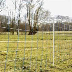 AKO TitanNet 50m Schafnetz, 145cm, 15 Verstärkte Pfähle, 2 Spitzen, Starre Streben, Blau-weiß