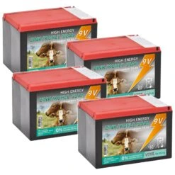 4x VOSS.farming "ZINK KOHLE 55AH" - 9V Weidezaunbatterie, Klein, SPARPACK!