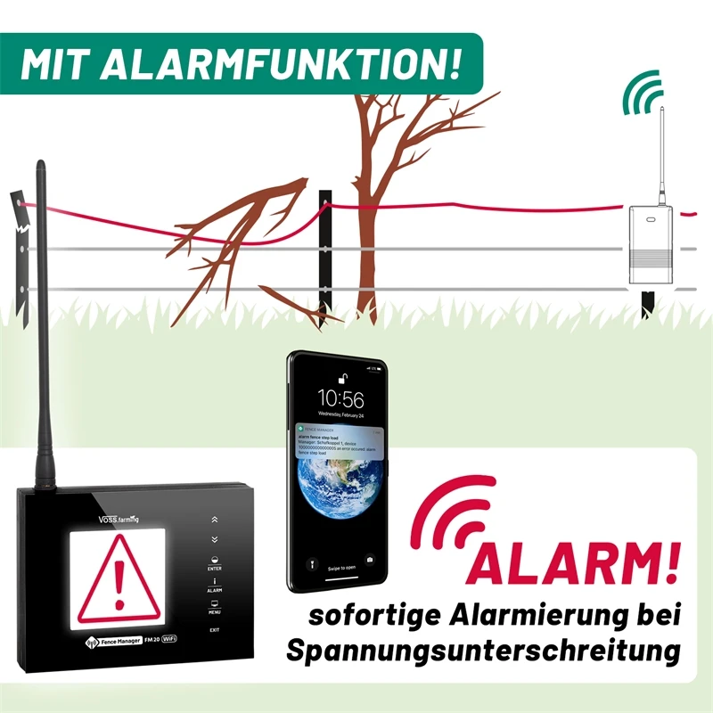 VOSS.farming Weidezaun-Überwachung Per Smartphone - Set Für 2 Zäune: FM 20 WiFi + 2x Sensor 6 VOSS.farming Weidezaun-Überwachung Per Smartphone - Set Für 2 Zäune: FM 20 WiFi + 2x Sensor – Bild 4