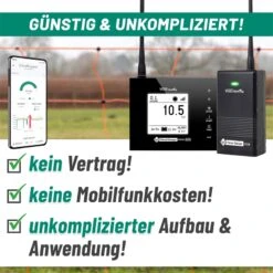 VOSS.farming Weidzaun-Überwachung Per Smartphone - Set Für 5 Zäune: FM 20 WiFi + 5x Sensor -Optimal Ranchzaun Geschäft 41660 voss farming fence manager fm20 elektrozaun kontrolle 3