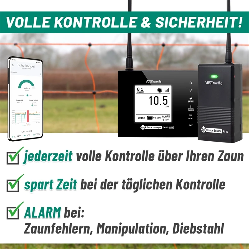 VOSS.farming Weidezaun-Überwachung Per Smartphone - Set Für 1 Zaun: FM 20 WiFi + 1x Sensor 7 VOSS.farming Weidezaun-Überwachung Per Smartphone - Set Für 1 Zaun: FM 20 WiFi + 1x Sensor – Bild 5
