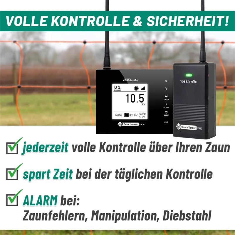 VOSS.farming Weidezaun-Überwachung Komplettset - Für 3 Zäune: FM 10 + 3x Sensor 14 VOSS.farming Weidezaun-Überwachung Komplettset - Für 3 Zäune: FM 10 + 3x Sensor – Bild 12