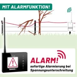 VOSS.farming Weidezaun-Überwachung Komplettset - Für 4 Zäune: FM 10 + 4x Sensor -Optimal Ranchzaun Geschäft 41701 05 voss farming zaunueberwachung alarmfunktion 2
