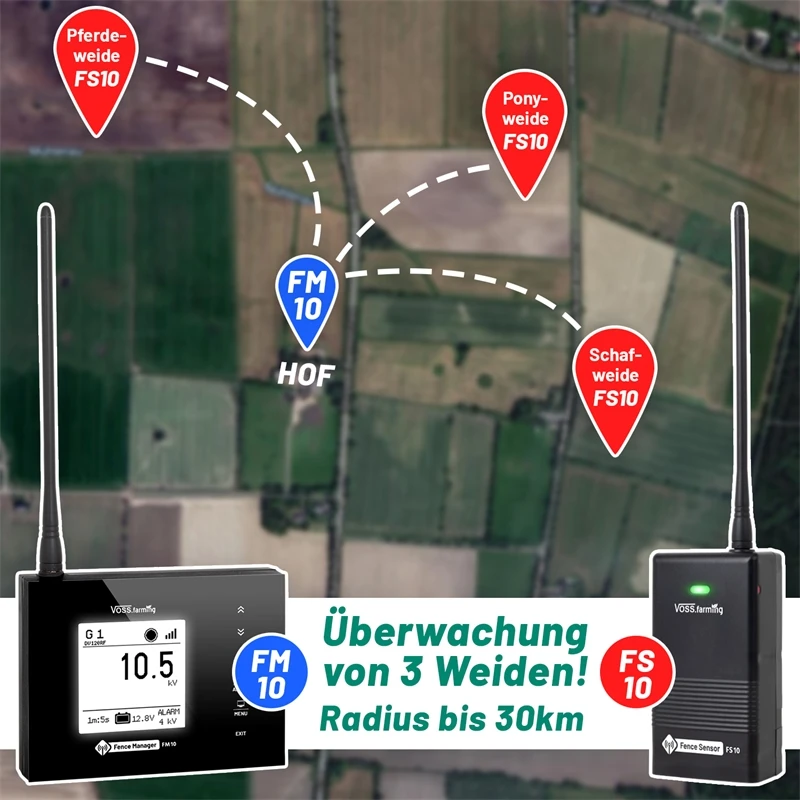 VOSS.farming Weidezaun-Überwachung Komplettset - Für 3 Zäune: FM 10 + 3x Sensor 7 VOSS.farming Weidezaun-Überwachung Komplettset - Für 3 Zäune: FM 10 + 3x Sensor – Bild 5