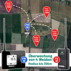 VOSS.farming Weidezaun-Überwachung Komplettset - Für 4 Zäune: FM 10 + 4x Sensor -Optimal Ranchzaun Geschäft 41703 voss farming elektrozaun ueberwachung 4 zaeune