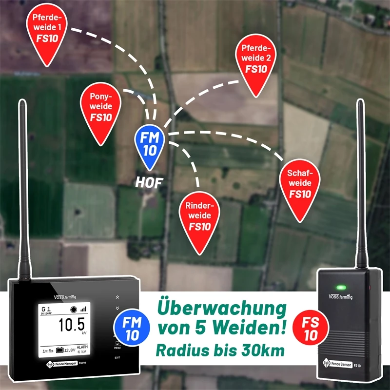 VOSS.farming Weidezaun-Überwachung Komplettset - Für 5 Zäune: FM 10 + 5x Sensor 7 VOSS.farming Weidezaun-Überwachung Komplettset - Für 5 Zäune: FM 10 + 5x Sensor – Bild 5