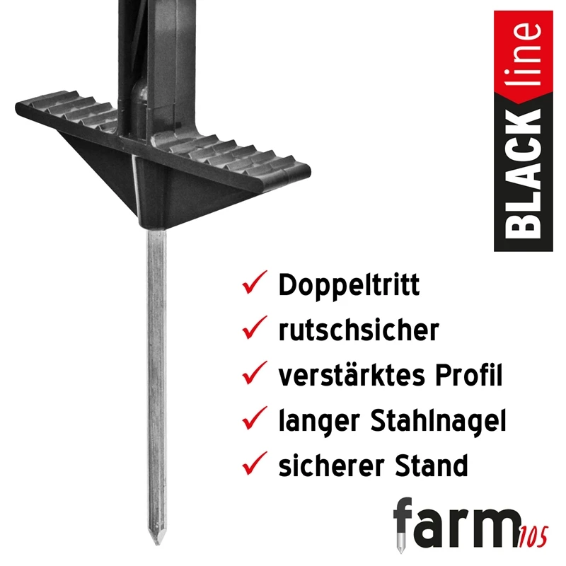 60x VOSS.farming "farm 105" Weidezaunpfahl 105cm, Schwarz, AKTION! 7 60x VOSS.farming "farm 105" Weidezaunpfahl 105cm, Schwarz, AKTION! – Bild 5