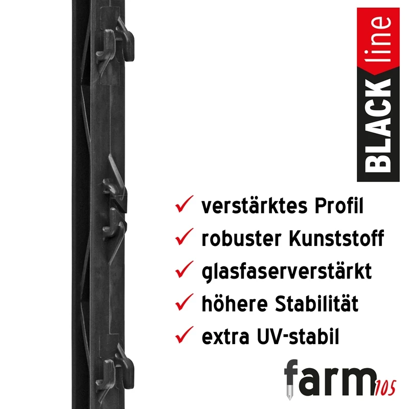 60x VOSS.farming "farm 105" Weidezaunpfahl 105cm, Schwarz, AKTION! 5 60x VOSS.farming "farm 105" Weidezaunpfahl 105cm, Schwarz, AKTION! – Bild 3