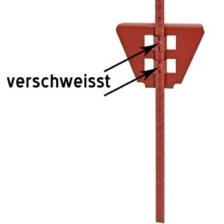 25x VOSS.farming Federstahlpfahl, Oval, Rot, 9,5 X 5,5mm, 107cm -Optimal Ranchzaun Geschäft 42175 VOSS farming Federstahl Pfahl Stahlrutenpfahl