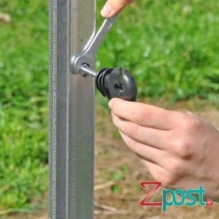 20x VOSS.farming Z-Profil / Z-profilpfahl, 100cm, Aktionspack! Metallpfahl Für Weidezaun -Optimal Ranchzaun Geschäft 42220 Ringisolator Isolator mit M6 Gewinde am Zpost Z Post Z Pfofilpfahl