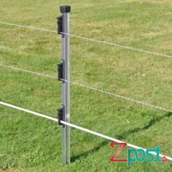 4x VOSS.farming Z-Profil / Z-profilpfahl, 100cm Alt. T-Pfosten Festzaunpfahl Weidezaunpfähle -Optimal Ranchzaun Geschäft 42220.4 Wildschweinzaun Zaun zur Schwarzwildabwehr mit ZPost Z Post