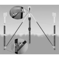 Ecklösungs-Set T-Post "SAFE", 4x Diagonalhülse + 1x Tophülse -Optimal Ranchzaun Geschäft 42255 voss farming t pfosten eck set anwendung 1