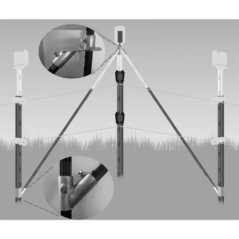 VOSS.farming Pferdezaun T-Pfosten-Set Für 400m, 3x Reihen Band, 182cm Mit 35W Solar-Weidezaungerät 13 VOSS.farming Pferdezaun T-Pfosten-Set Für 400m, 3x Reihen Band, 182cm Mit 35W Solar-Weidezaungerät – Bild 11