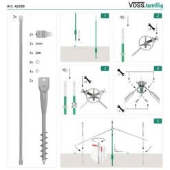 VOSS.farming T-Post Ecklösungs-Set "Expert", Für T-Pfosten -Optimal Ranchzaun Geschäft 42280 voss farming eckset t pfosten expert aubauanleitung